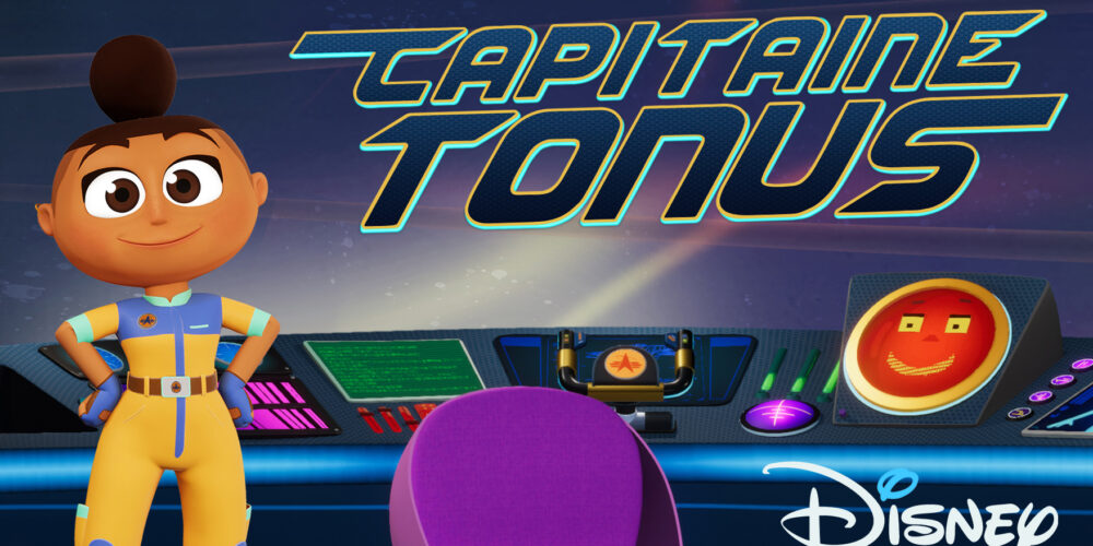 Visuel officiel de Capitaine Tonus avec Stella Tonus et Neurone dans le Positron