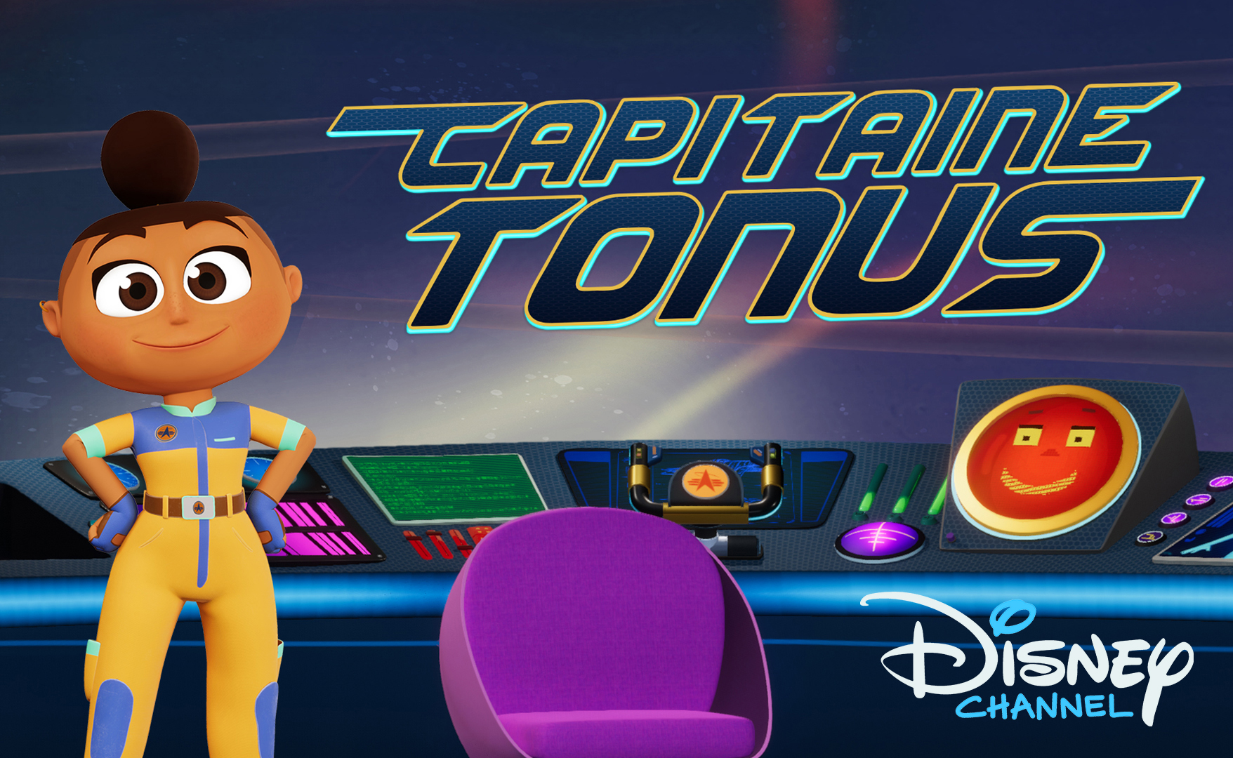 Visuel officiel de Capitaine Tonus avec Stella Tonus et Neurone dans le Positron