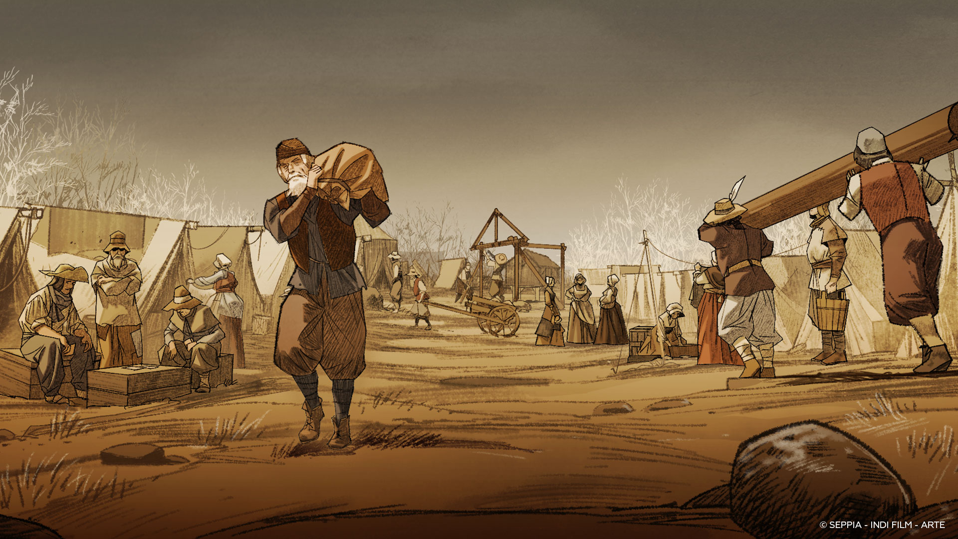 Screenshot of the French animated documentary They Were Millions